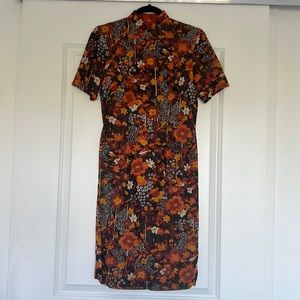 Vintage Handmade Oriental Style Flower Dress